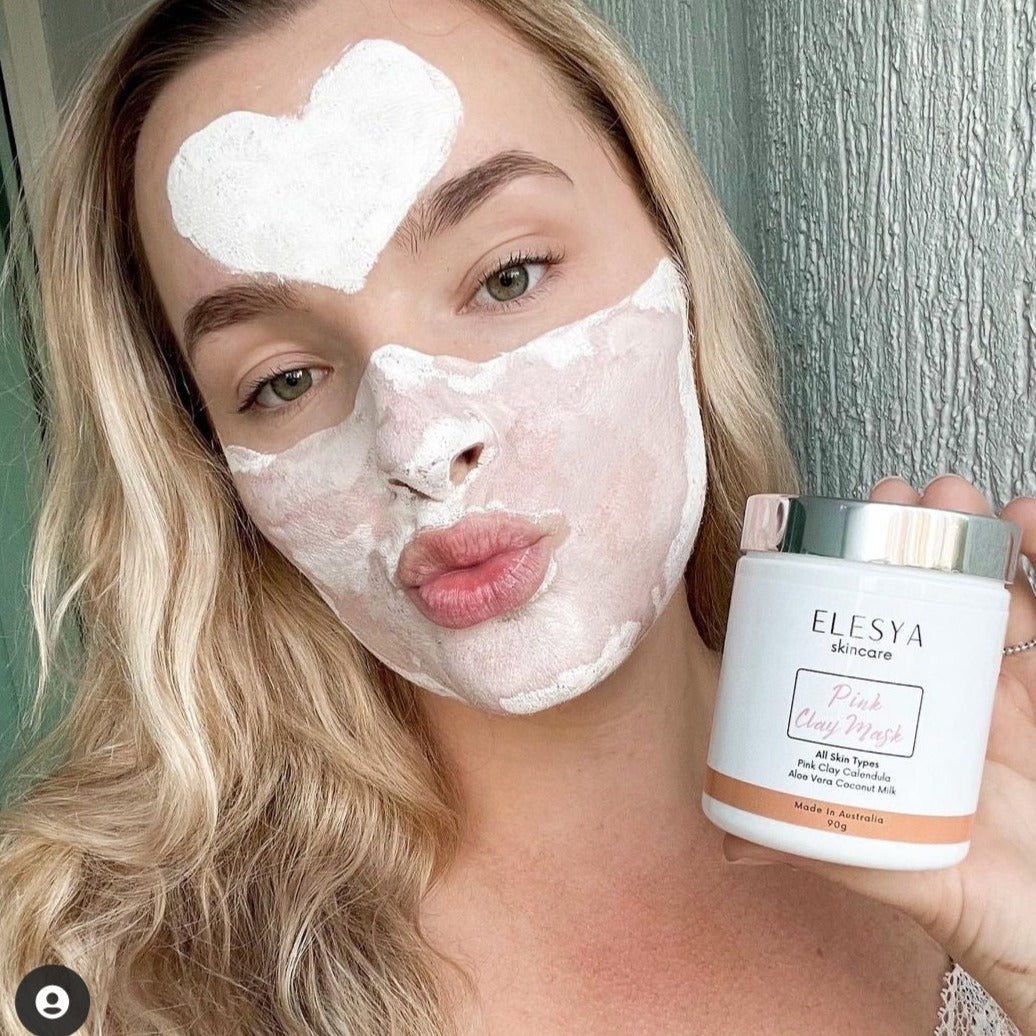 Elesya skincare pink clay mask australian made natural skincare